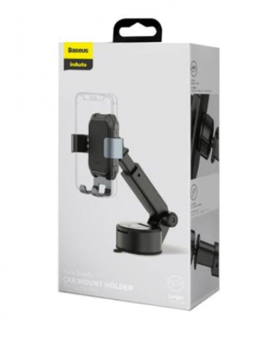 SUPORT AUTO Baseus Simplism pt. SmartPhone, fixare parbriz sau bord prin ventuza, metalic, negru \\"SUYL-TK01\\" [4]