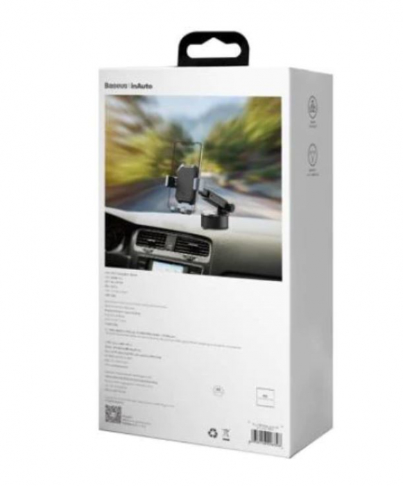 SUPORT AUTO Baseus Simplism pt. SmartPhone, fixare parbriz sau bord prin ventuza, metalic, negru \\"SUYL-TK01\\" [5]