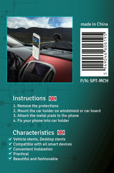 SUPORT auto SPACER pt. SmartPhone, fixare pe bord sau geam, cu ventuza, magnetic, flexibil, rotire 360 grade, black, "SPT-MCH" [5]