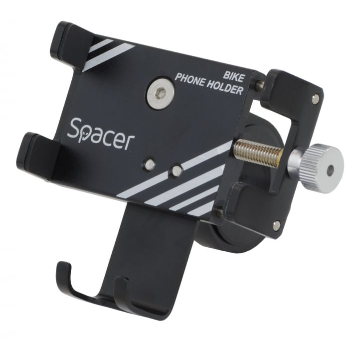 SUPORT Bicicleta SPACER pt. SmartPhone, fixare de ghidon, Metalic, black, cheie de montare,  "SPBH-METAL-BK" [1]