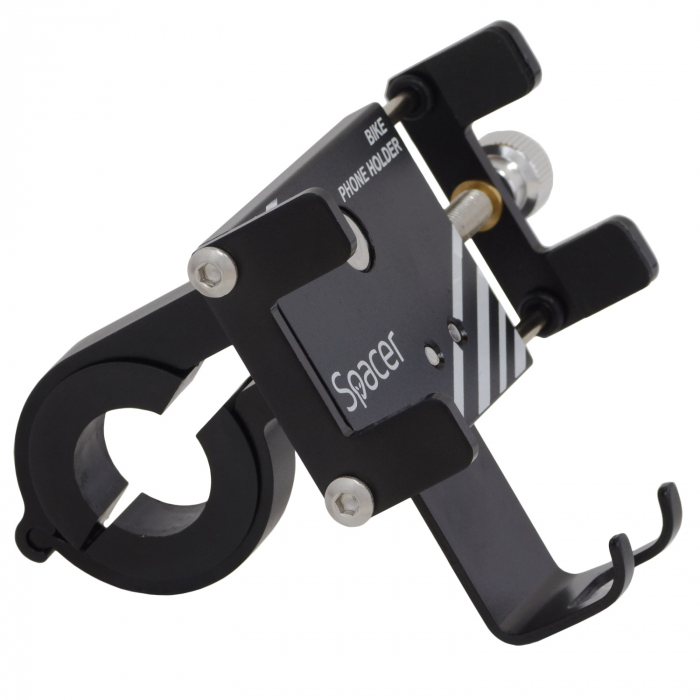 SUPORT Bicicleta SPACER pt. SmartPhone, fixare de ghidon, Metalic, black, cheie de montare,  "SPBH-METAL-BK" [2]
