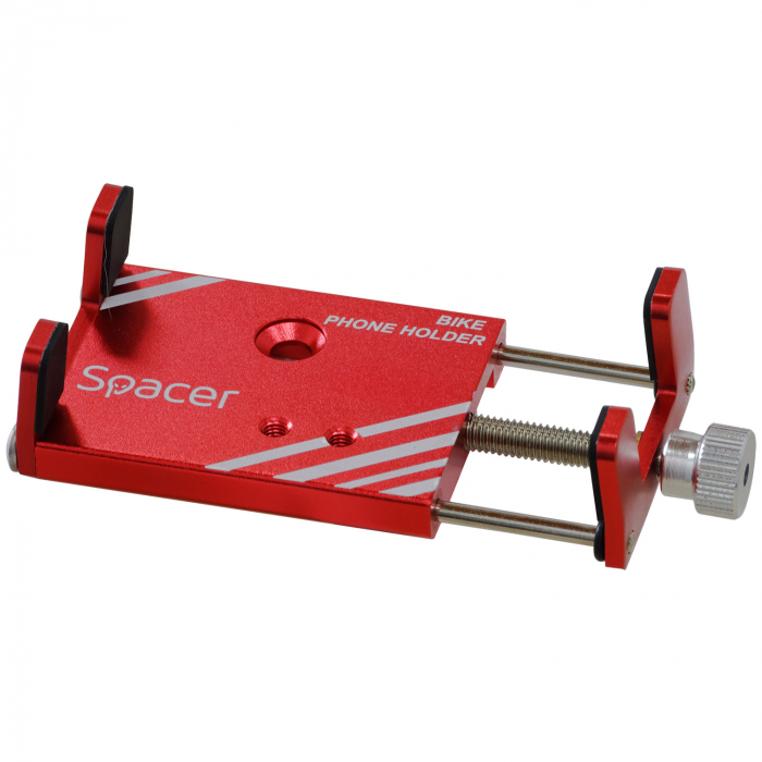 SUPORT Bicicleta SPACER pt. SmartPhone, fixare de ghidon, Metalic, rosu, cheie de montare,  "SPBH-METAL-RED" [5]
