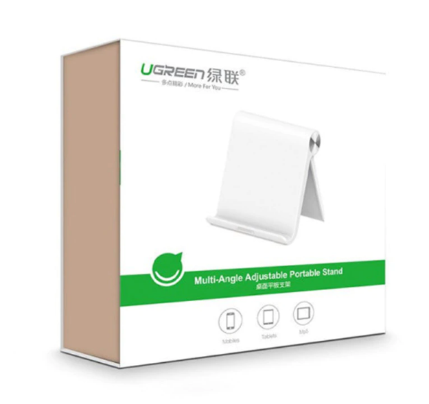SUPORT Telefon/Tableta Ugreen, "LP115" pt. SmartPhone sau Tableta, fixare pe birou, universal cu unghi reglabil, alb "30485" - 6957303834853 [3]