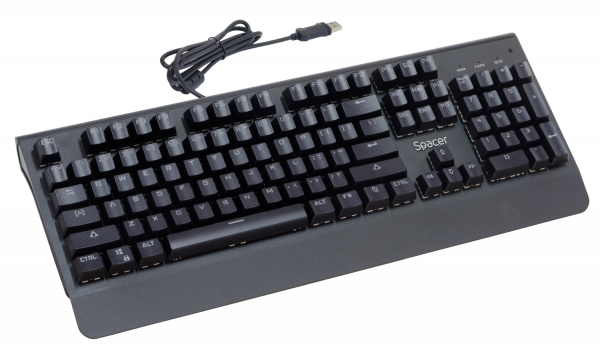 TASTATURA MECANICA SPACER USB, switch-uri mecanice albastre, 50 mil. apasari, 104 taste, anti-ghosting 26 taste, anti-spill, black, "SPKB-MK-01" (include timbru verde 0.5 lei) [3]