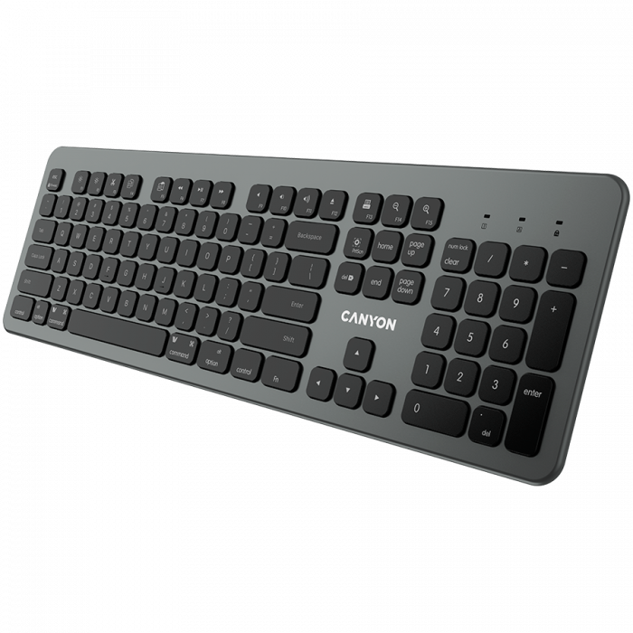 Multimedia bluetooth 5.1 keyboard MAC Version,104 keys, slim design with low profile silent keys,US layout ,Size 439.4*135.3mm* 23.2mm,526g [2]
