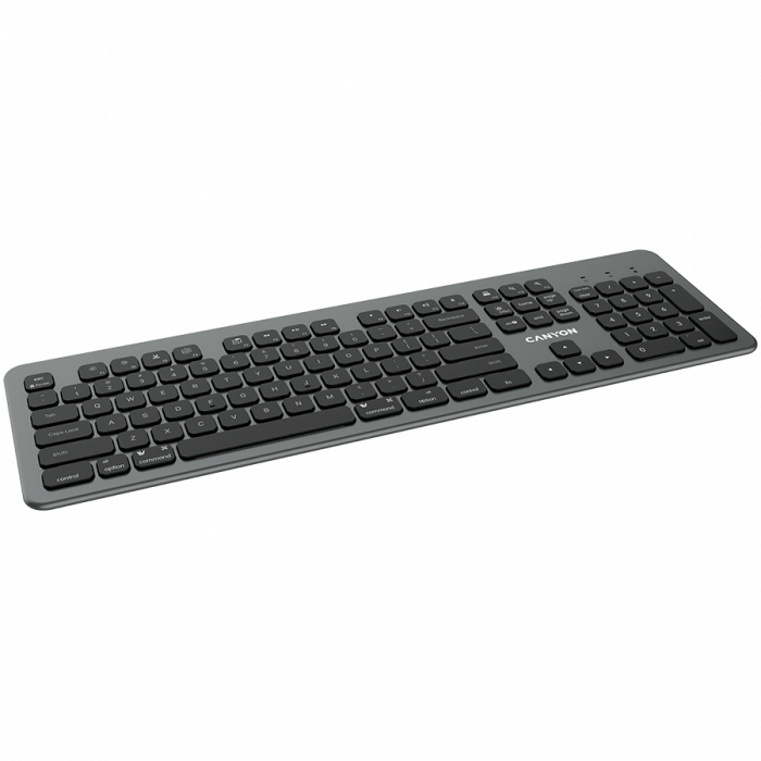 Multimedia bluetooth 5.1 keyboard MAC Version,104 keys, slim design with low profile silent keys,US layout ,Size 439.4*135.3mm* 23.2mm,526g [4]