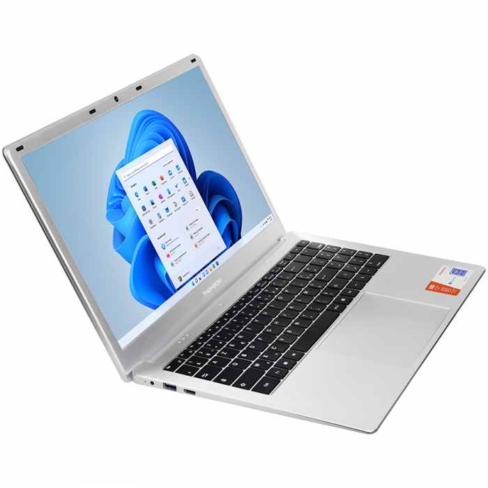 THOMSON Neo N15, 15,6-inch/Intel Celeron 4 cores N5100/1366*768 HD TN/8GB RAM DDR4/512Gb M.2/Wifi AC & BT 4.2/0.3MP Webcam/5000 mAh 7.6V/Windows 11Home/keyboard UA/Silver [3]