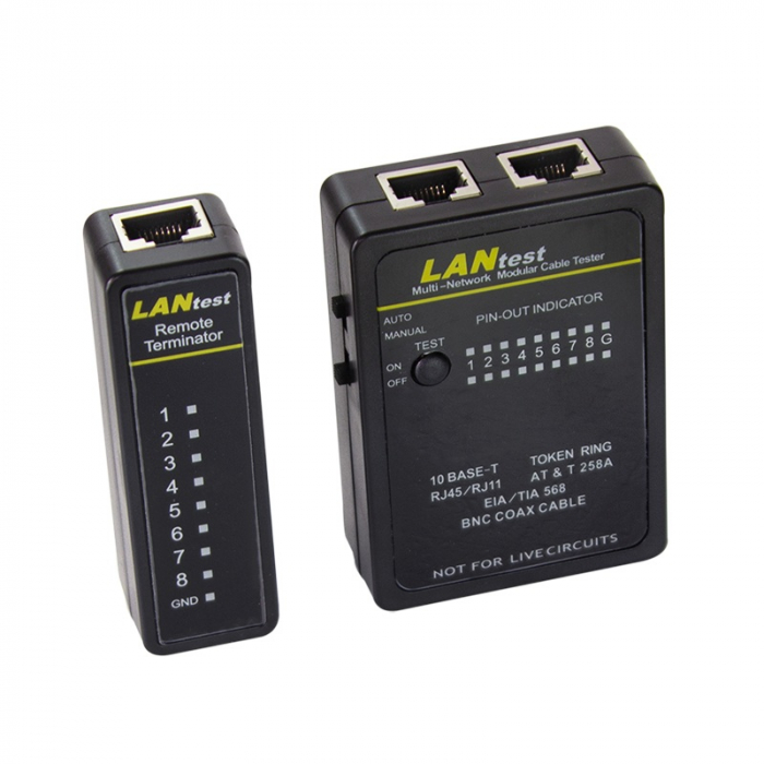 TRUSA scule retelistica, LOGILINK, functii: testare cablu, sertizare mufe, deziz. cablu, sertiz. cablu (punch down), taiere cablu. 4 prod.: tester cablu, cleste sertizare mufe, unealta punch down (ser [5]