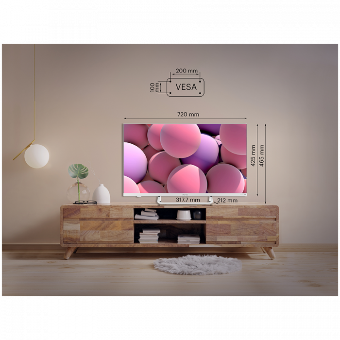 32', FHD, Android TV 11, White, 1920x1080, 60 Hz, Sound by JVC, 2x8W, 27 kWh/1000h , BT5.1, HDMI ports 3, 24 months [13]