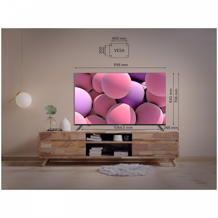 50', UHD, Google Android TV, Black, 3840x2160, 60 Hz, , 2x10W, 70 kWh/1000h , BT5, HDMI ports 4, 24 months [6]