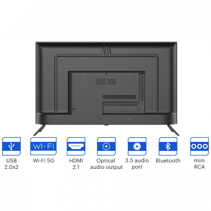 43', UHD, Google Android TV, Black, 3840x2160, 60 Hz, , 2x10W, 53 kWh/1000h , BT5, HDMI ports 4, 24 months [8]