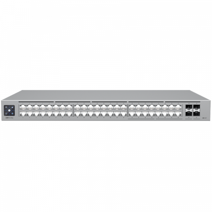 Ubiquiti 48-port, Layer 3 Etherlighting switch with 2.5 GbE, 16x 2.5 GbE RJ45 ports, 32x GbE RJ45 ports, 4x 10G SFP+ ports [1]