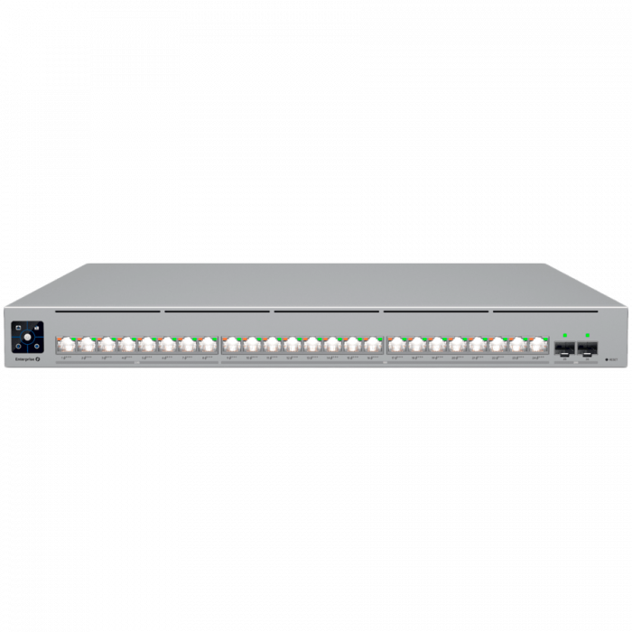 Ubiquiti network switch ECS-24-PoE-EU Enterprise-grade 24-port, Layer 3 Etherlighting PoE+++ switch with high-capacity 10 GbE RJ45 and 25G SFP28 connections for high availability system design, (16) 1 [1]