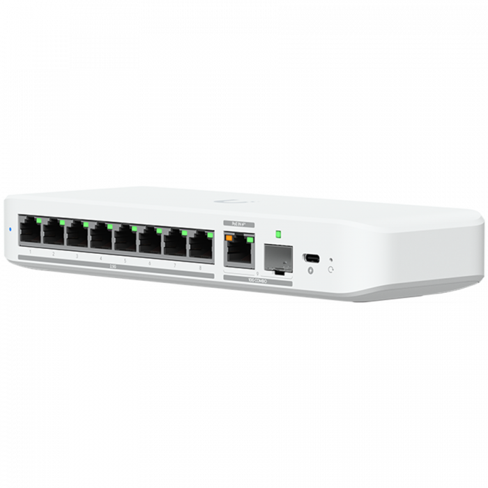 Ubiquiti switch USW-FLEX-2.5G-8-POE 8-port 2.5 GbE PoE++, 10 GbE PoE+++ input port for power / SFP+ port combo [1]
