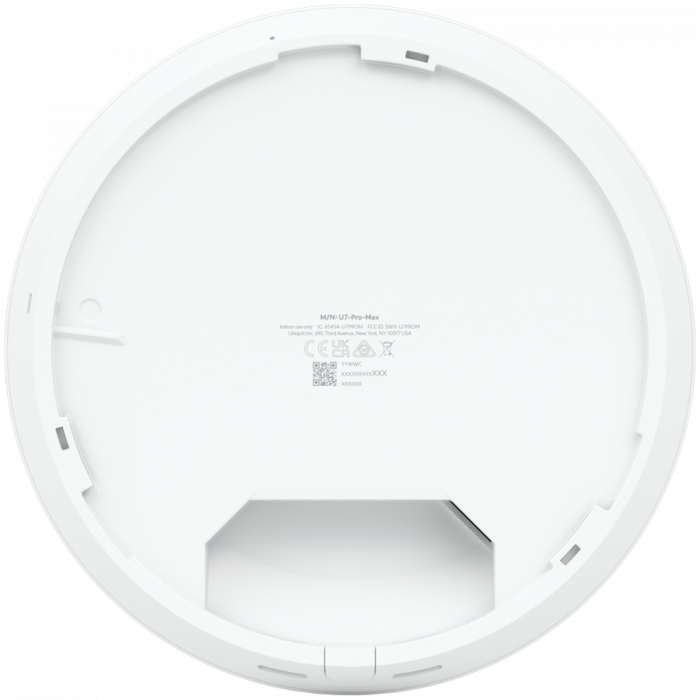 Ubiquiti U7-Pro-Max Ceiling-mounted WiFi 7 AP with 8 spatial streams, 6 GHz support, and a dedicated spectral scanning engine for interference-free WiFi in demanding, large-scale environments [3]