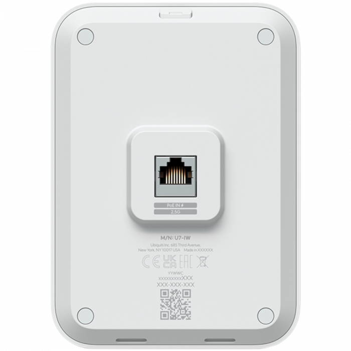 Ubiquiti UniFi U70IW Wall mounted WiFi 7 AP with 4 spatial streams and an integreated 2.5GbE PoE switch desined for hospitality enviorments [2]