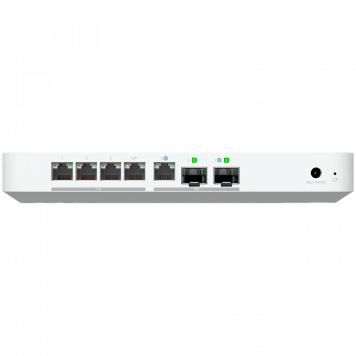 Ubiquiti UniFi UCG-Fiber-EU Desktop 10G Cloud Gateway with integrated PoE switch, Includes full UniFi application suite for device management, 5 Gbps routing with IDS/IPS, 10G SFP+ and (1) 10 GbE RJ45 [4]