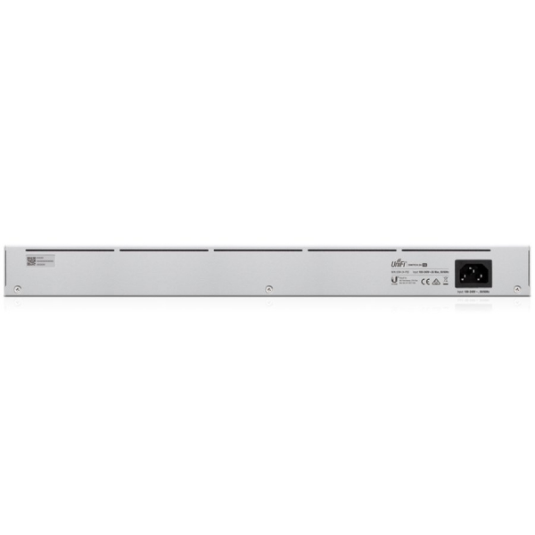 Ubiquiti USW-24-POE Gigabit Layer 2 switch with twenty-four Gigabit Ethernet ports including sixteen auto-sensing 802.3at PoE+ ports, and two SFP ports [2]