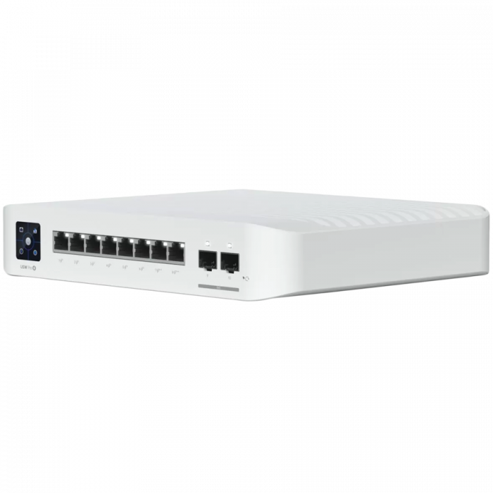 Ubiquiti USW-Pro-8-PoE-EU An 8-port, Layer 3 switch with PoE+ and PoE++ output. [2]