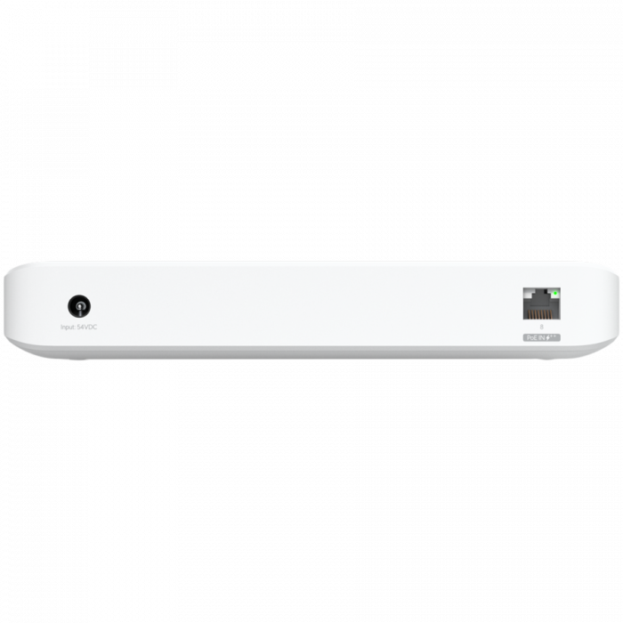 Ubiquiti USW-Ultra-210W-EU compact, Layer 2, 8-port GbE PoE switch with versatile mounting options, 7x GbE PoE+ output ports, GbE port with optional PoE++ input, 202W PoE availability with the include [4]