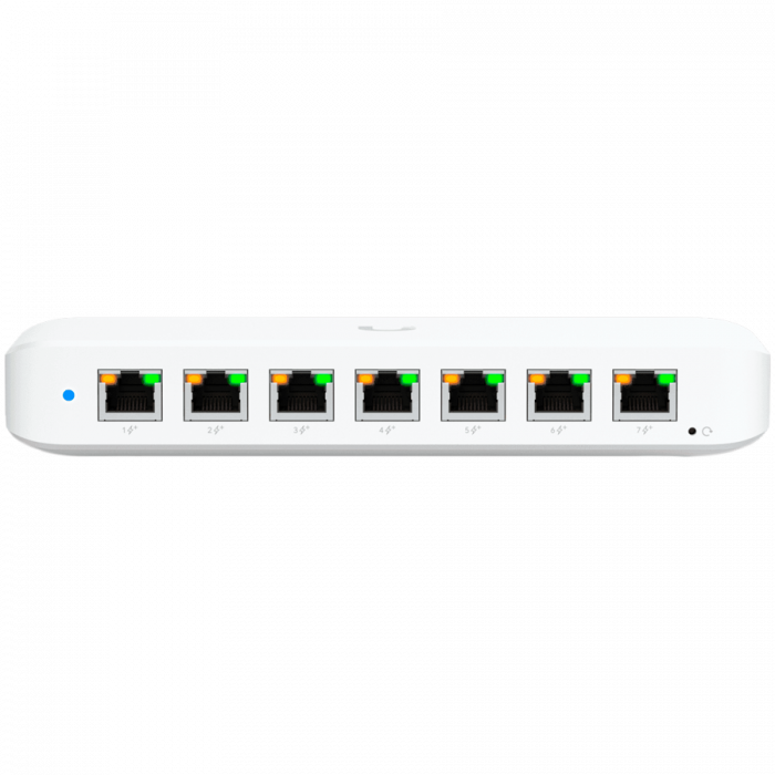 Ubiquiti USW-Ultra-60W Layer 2, 8-port GbE PoE switch: 7x GbE PoE+ output ports, GbE port with optional PoE++ input [1]