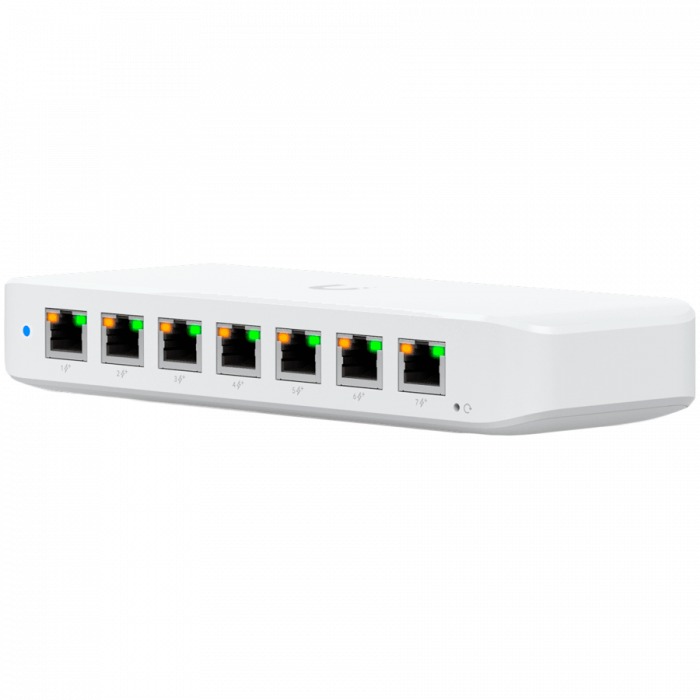 Ubiquiti USW-Ultra-60W Layer 2, 8-port GbE PoE switch: 7x GbE PoE+ output ports, GbE port with optional PoE++ input [2]