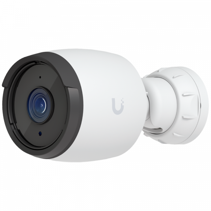 Ubiquiti UVC-G6-Bullet-W All-weather 4K PoE camera with a 1/1.8" 8MP image sensor, Multi-TOPs AI Engine, and long-range IR night vision [1]
