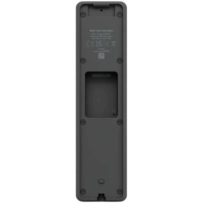 Ubiquiti UVC-G6-Entry All-weather, PoE+ Doorbell with enhanced AI detections, two-way audio, a secondary package camera, and integrated Access Reader capabilities [4]