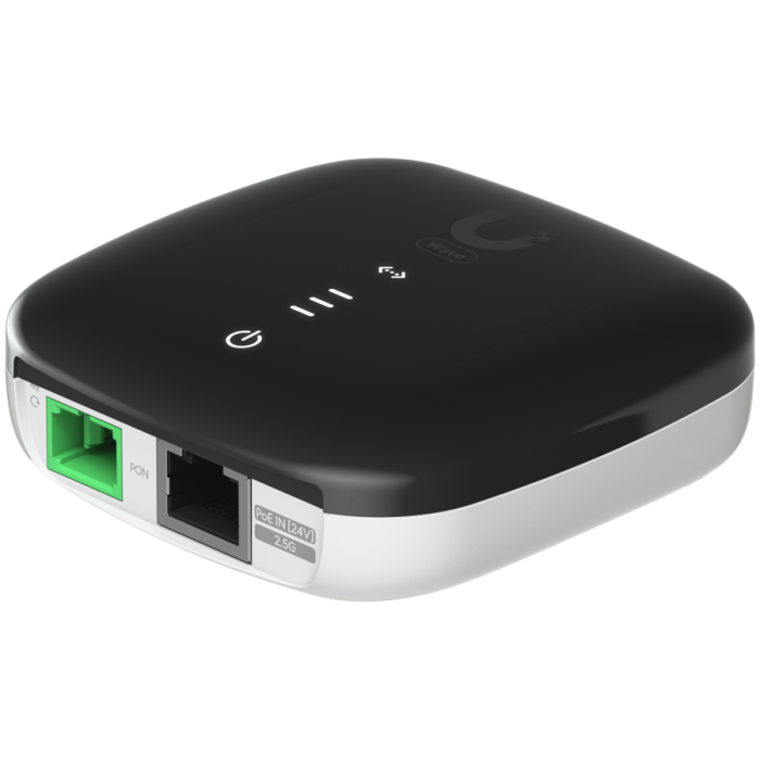 Ubiquiti Wave-Fiber-ONU-20 A GPON optical network unit with a 2.5 GbE port that delivers 1.2 Gbps uplink / 2.5 Gbps downlink speeds at distances up to 20 km [3]