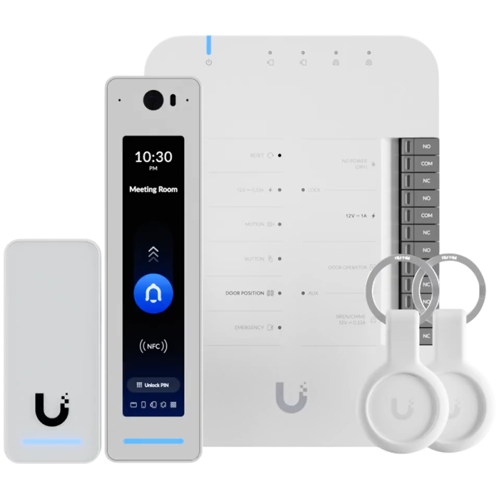 Ubiquity UA-G3-SK-Pro Starter kit that provides complete entry and exit control for a single door with two readers and Apple Touch Pass support, Door Hub, G3 Reader Pro, G3 Reader for door exit, or en [1]