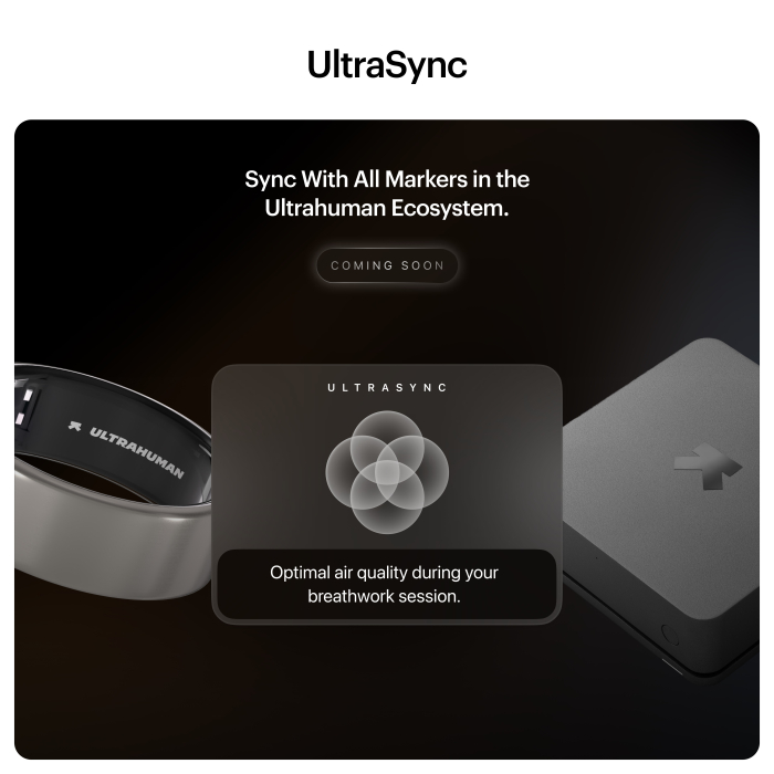 Ultrahuman Home - Air quality sensing - Noise detection - Natural & blue light exposure - Temperature tracking - Humidity monitoring [8]