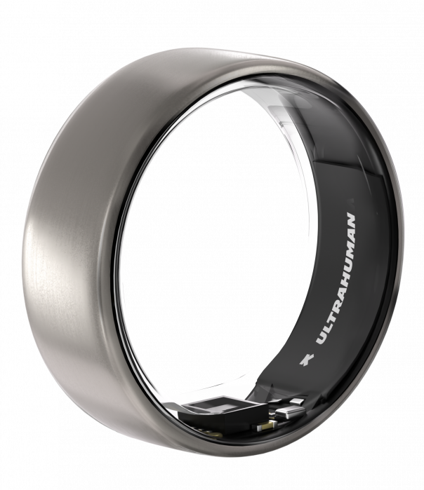 Ultrahuman Ring Air - Smart Ring, Charger, USB Cable / Size-07- Raw_Titanium [2]