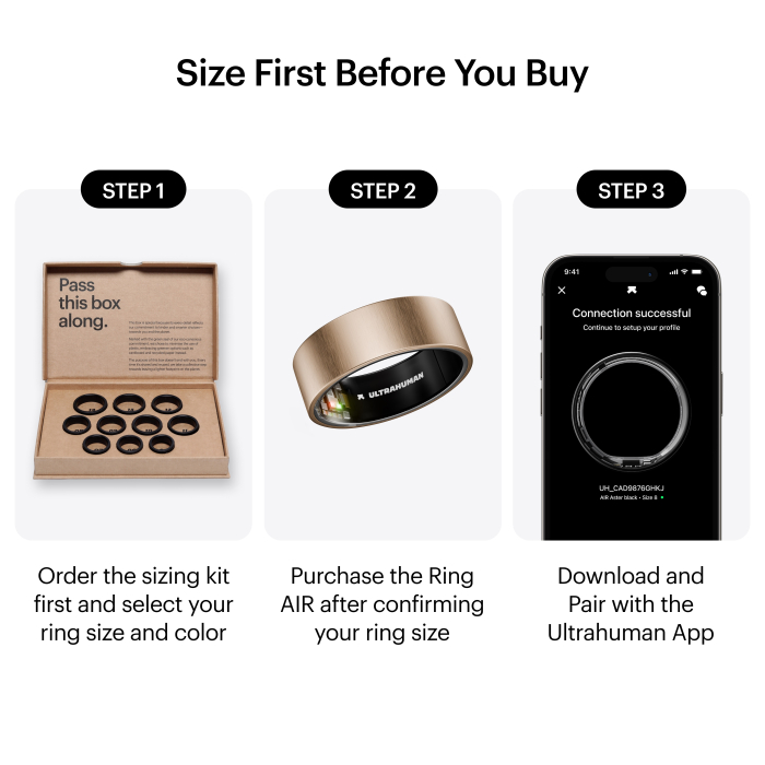 Ultrahuman Ring Air - Smart Ring, Charger, USB Cable / Size-10- Brushed_Rose_Gold [3]