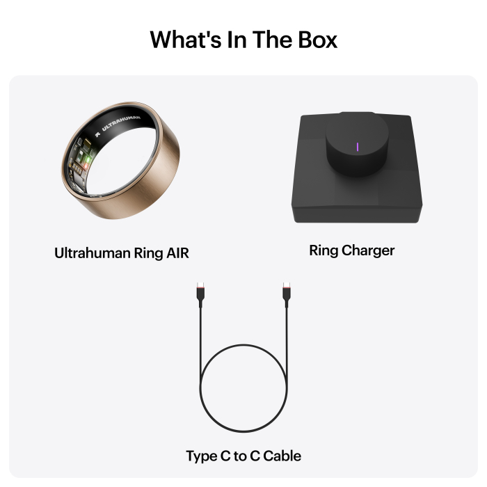 Ultrahuman Ring Air - Smart Ring, Charger, USB Cable / Size-10- Brushed_Rose_Gold [6]