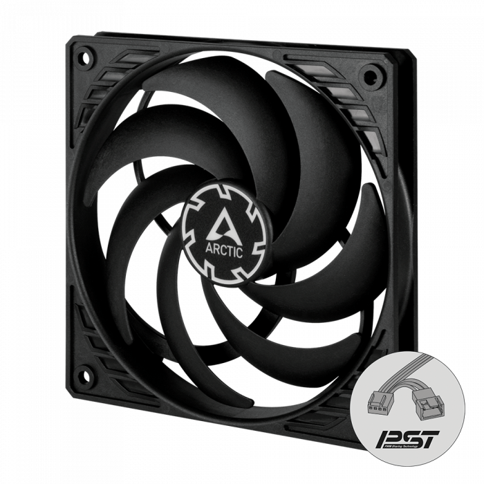 VENTILATOR ARCTIC PC 120x120x25 mm, "P12 SLIM PWM PST", w/ PWM & cablu PST, low noise FD bearing, high static pressure "ACFAN00187A" [5]