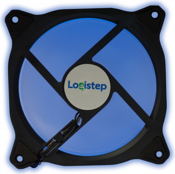 VENTILATOR LogiStep PC 120x120x26 mm, BLUE ring of light, Fluid Bearing, 53CFM, conector 4-pin "LS-F12-BL" [1]