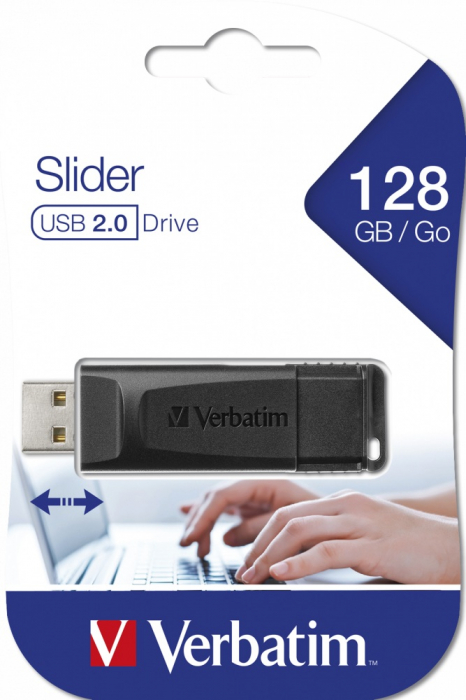 VERBATIM 49328 USB 2.0 SLIDER 128GB BLK, "49328" (include TV 0.03 lei) [3]