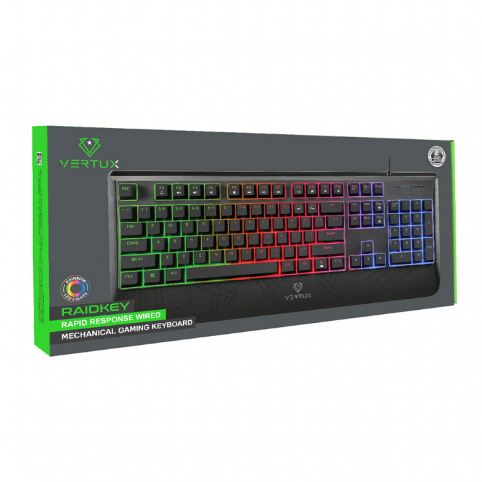 Vertux Gaming Raidkey Rapid Response Mechanical Gaming Wired Keyboard - Black (English) [2]