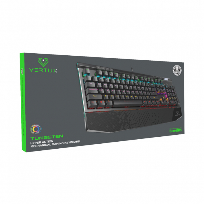 Vertux Gaming Tungsten Hyper Action Mechanical Gaming Wired Keyboard - Black (English) [2]
