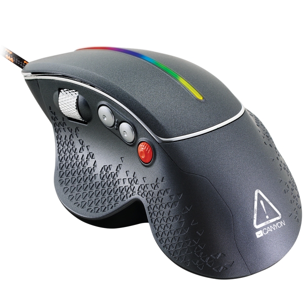 CANYON Apstar GM-12, Wired High-end Gaming Mouse with 6 programmable buttons, sunplus optical sensor, 6 levels of DPI and up to 6400, 2 million times key life, 1.65m Braided USB cable,Matt UV coating  [4]
