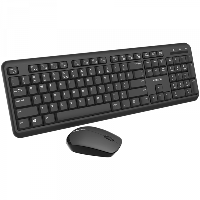 Wireless combo set,Wireless keyboard with Silent switches,104 keys, UK&US 2 in 1 layout,optical 3D Wireless mice 100DPI black [2]