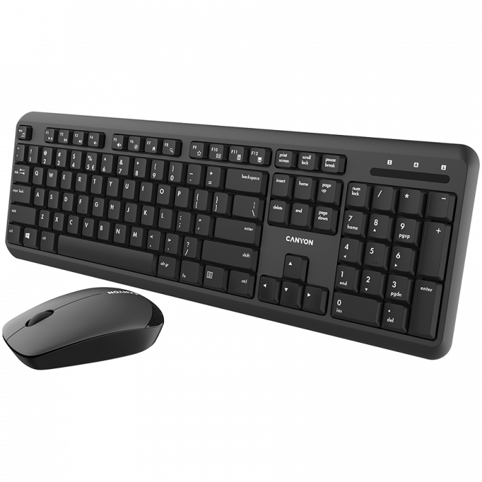 Wireless combo set,Wireless keyboard with Silent switches,104 keys, UK&US 2 in 1 layout,optical 3D Wireless mice 100DPI black [1]