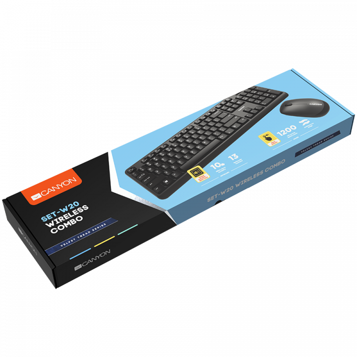 Wireless combo set,Wireless keyboard with Silent switches,104 keys, UK&US 2 in 1 layout,optical 3D Wireless mice 100DPI black [3]
