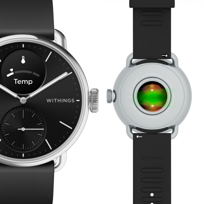 Withings Scanwatch 2 / 38mm (Activity, Sleep Tracker, ECG, Temperature, SPO2 / Stainless steel, fkm wristband, sapphire glass) - Black [7]