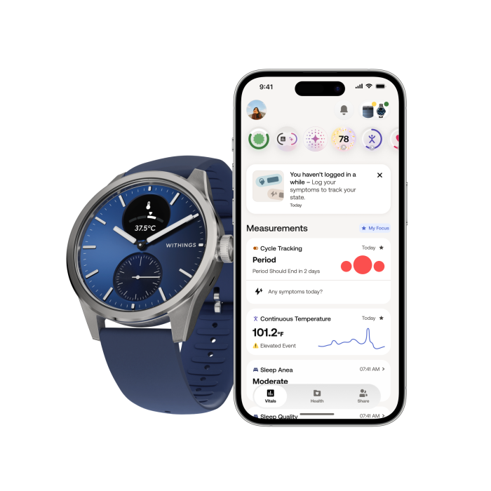Withings Scanwatch 2 / 42mm (Activity, Sleep Tracker, ECG, Temperature, SPO2 / Stainless steel, fkm wristband, sapphire glass) - Blue [11]