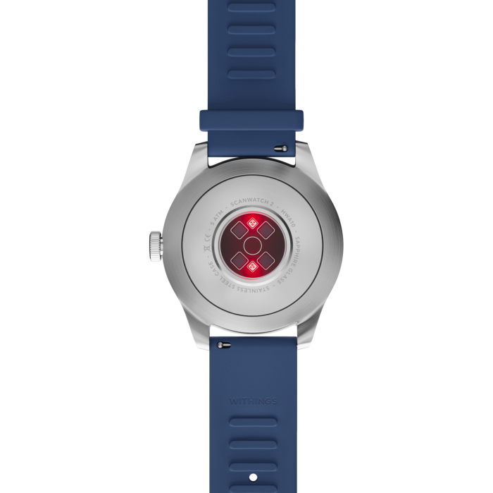 Withings Scanwatch 2 / 42mm (Activity, Sleep Tracker, ECG, Temperature, SPO2 / Stainless steel, fkm wristband, sapphire glass) - Blue [4]