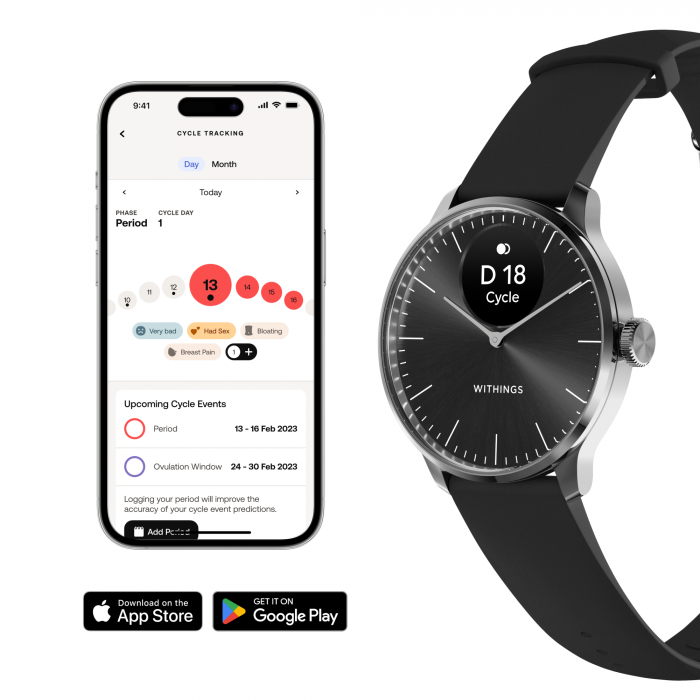 Withings Scanwatch Light / 37mm (Activity, Sleep Tracker / Stainless steel, fkm wristband, sapphire glass) - Black [5]