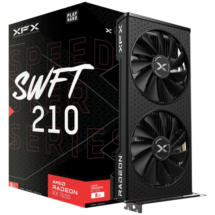 XFX SPEEDSTER SWFT 210 AMD Radeon RX 7600 8 GB GDDR6 128-bit HDMI 3x DP [1]
