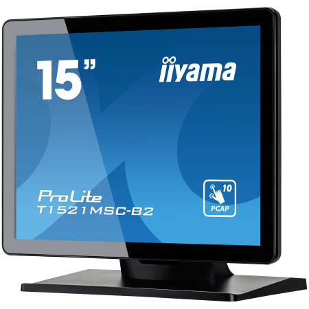 15" PCAP Bezel Free Front, 10P Touch, 1024x768, Speakers, VGA, HDMI, 325cd/m², USB Interface, External Power Adapter, Multitouch with supported OS [2]