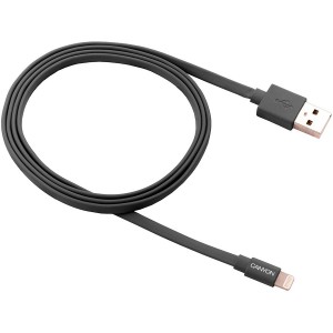 Sisteme PC & Periferice - Charge & Sync MFI flat cable, USB to lightning, certified by Apple, 1m, 0.28mm, Dark gray